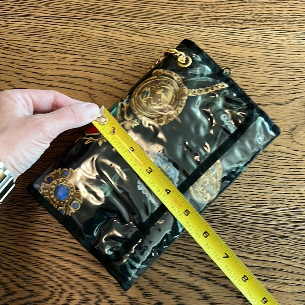 Medallion Chain print folding cosmetic jewelry travel bag